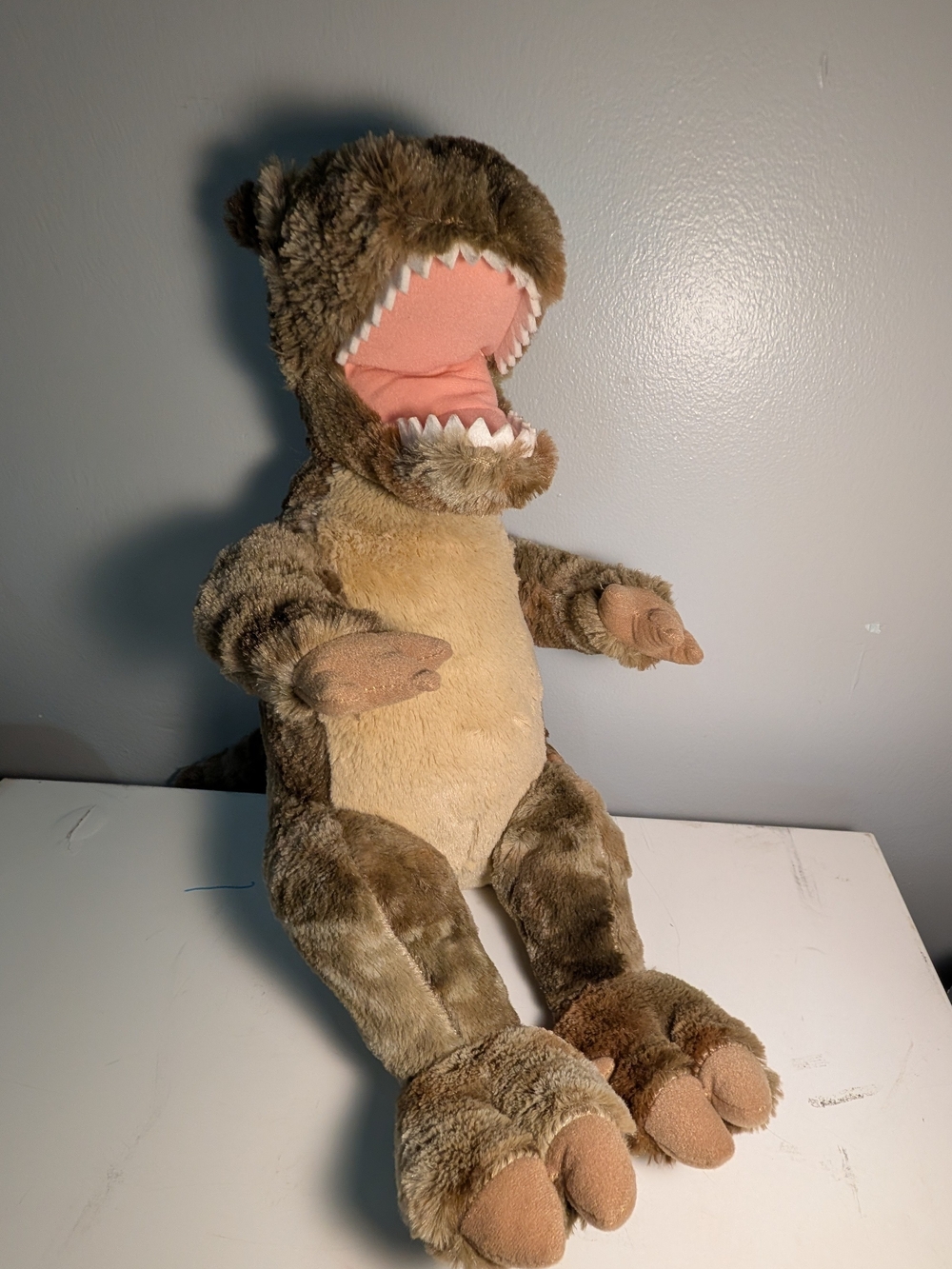 Brown Plush  Dinosaur with Open Mouth - Build A Bear